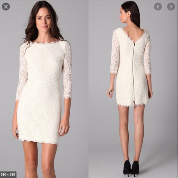 dvf white lace dress